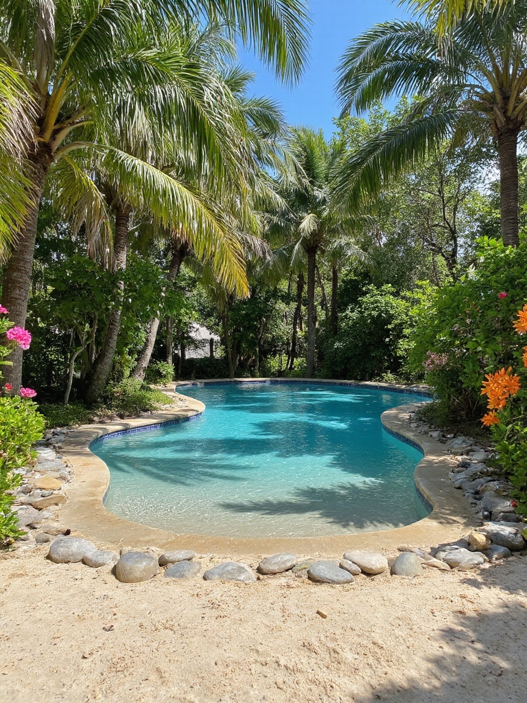 piscine tropicale avec du sable