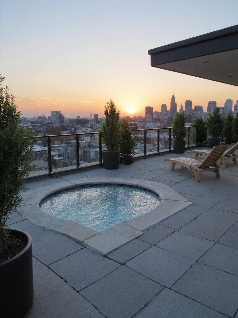 oasis urbaine de jacuzzi sur le toit