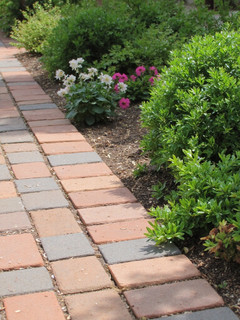 bordure de jardin en brique bicolore