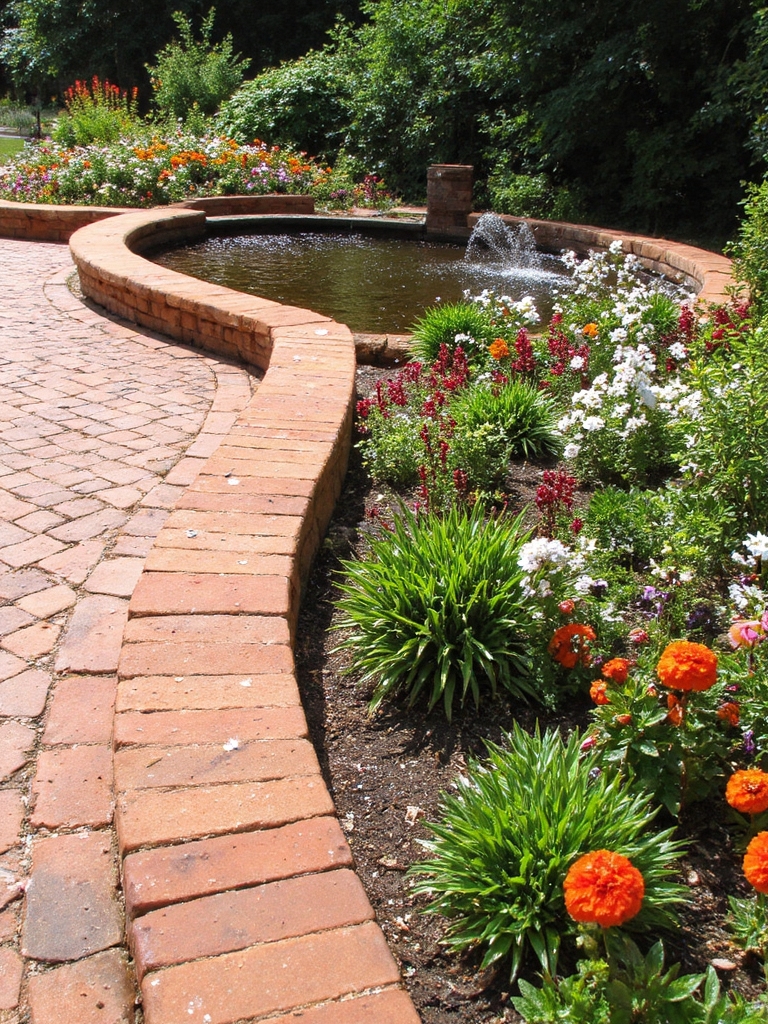 améliorations de fontaine entourée de briques