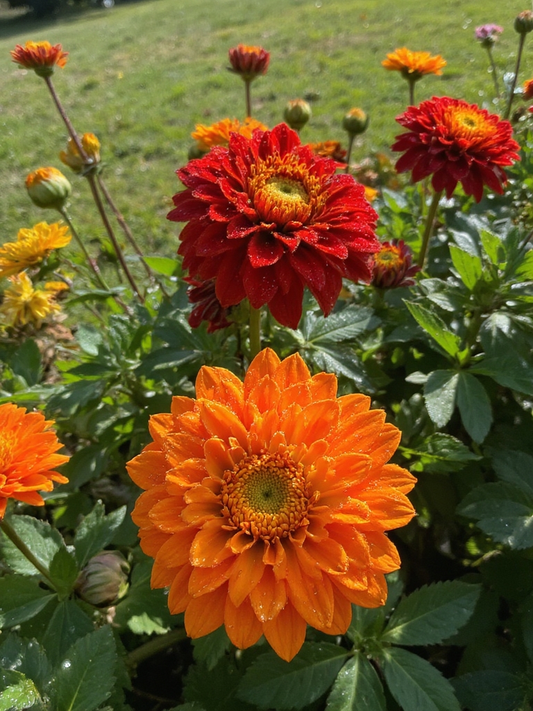 Les chrysanthèmes illuminent les jardins d'automne