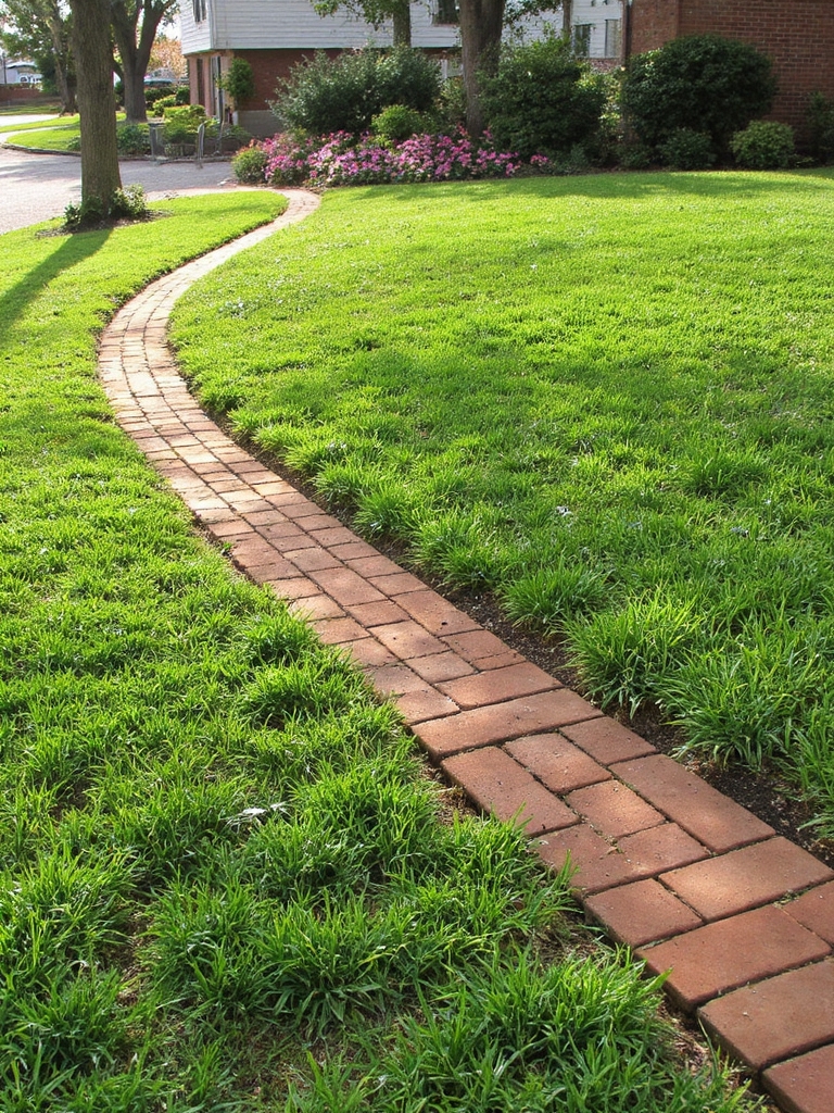bordure de jardin en briques classiques