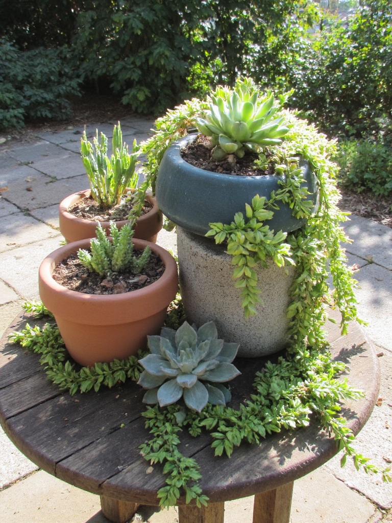 pots décoratifs succulents colorés