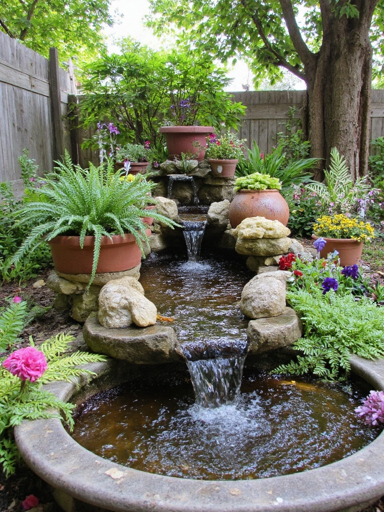 jardin d'eau de conteneur sérénité
