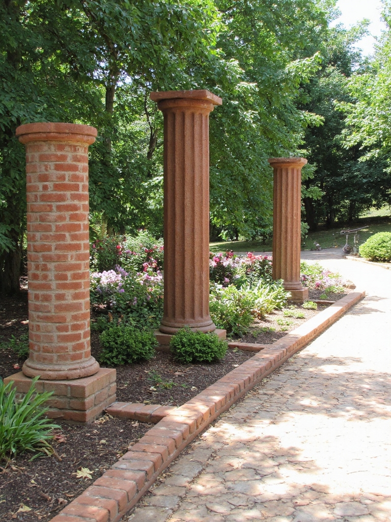 idées de colonnes en brique décoratives