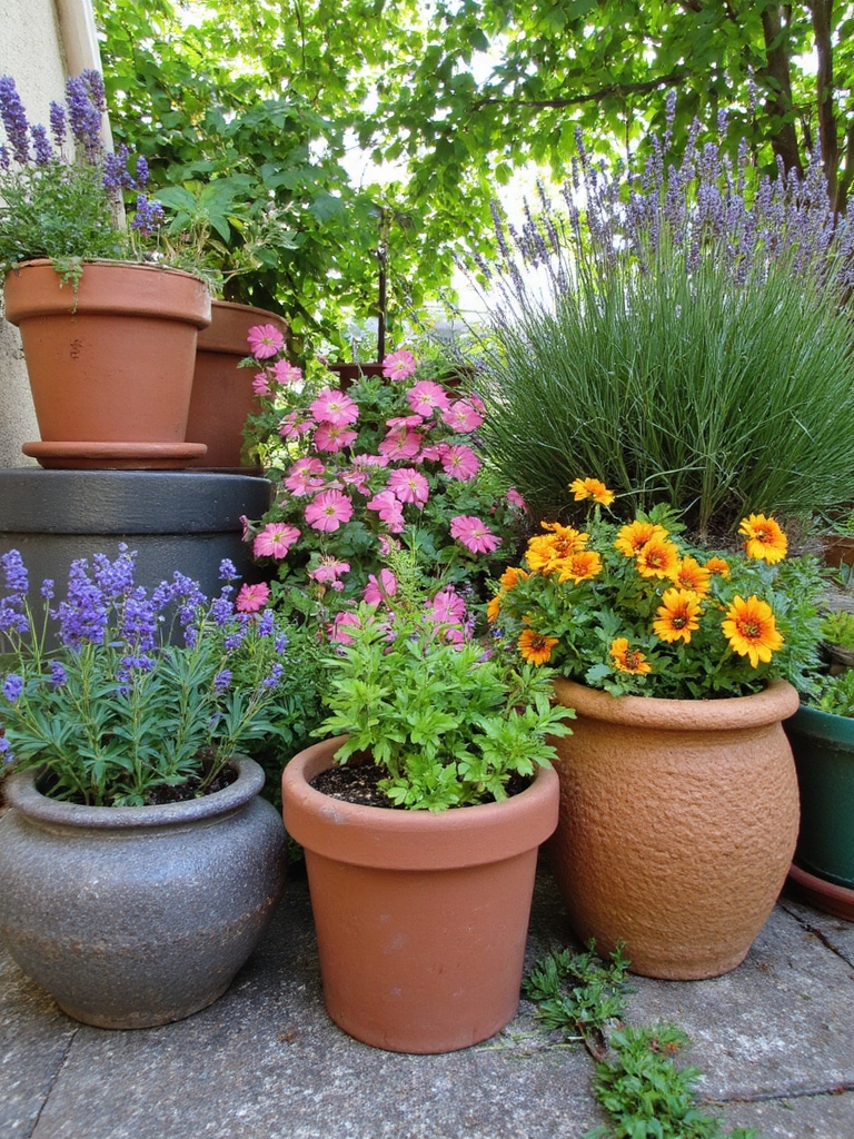 jardinage en conteneurs de fleurs comestibles