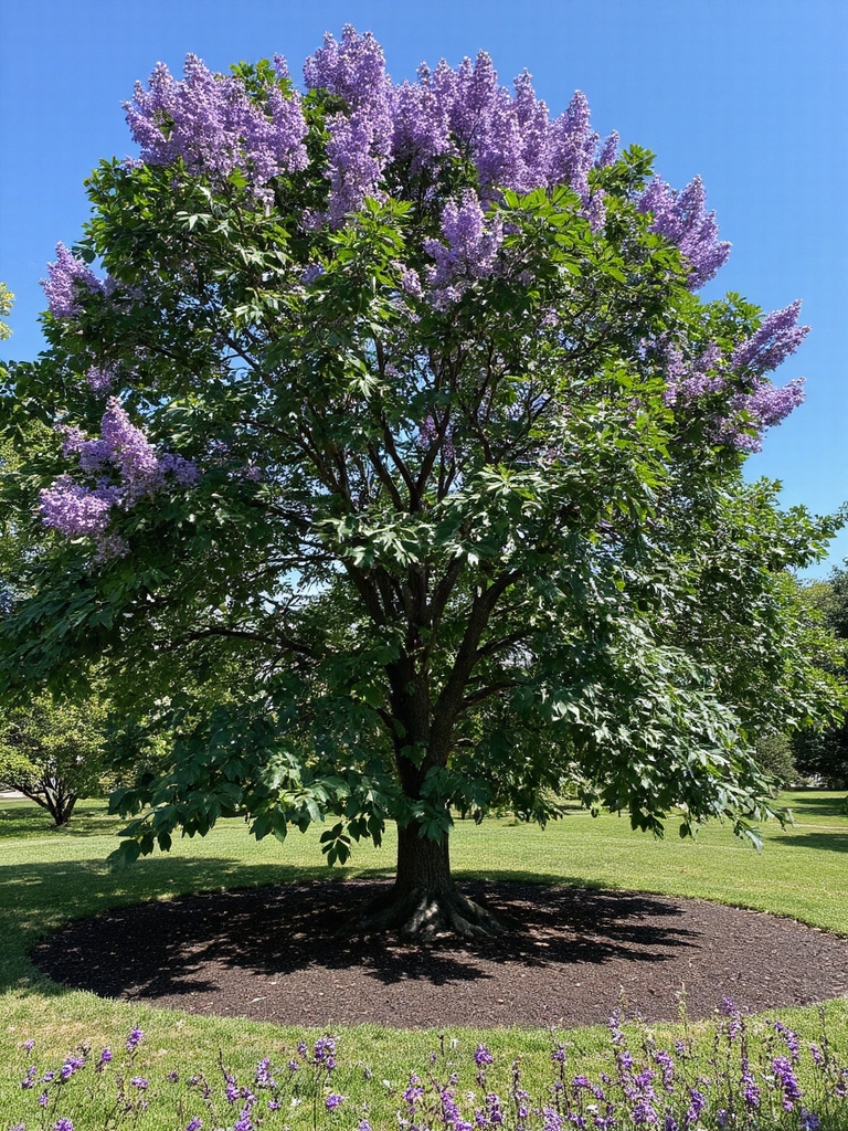 arbre impérial avec des fleurs vibrantes