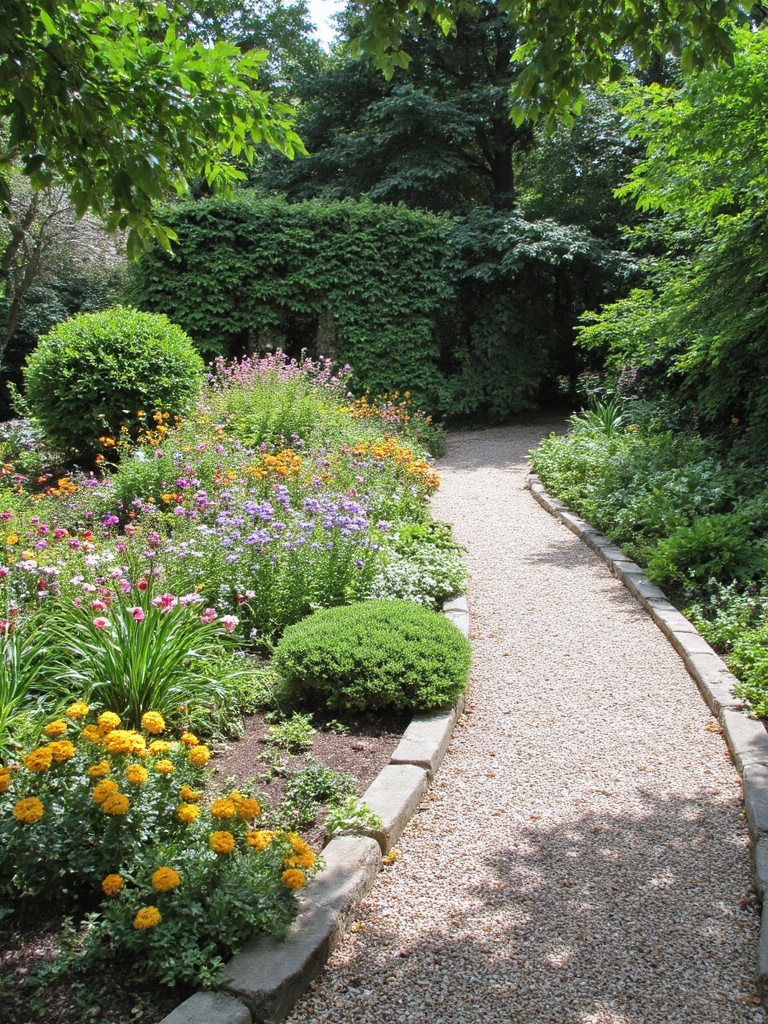 chemins améliorant la profondeur du jardin