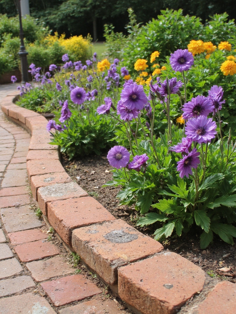 bords de fleurs en briques rustiques