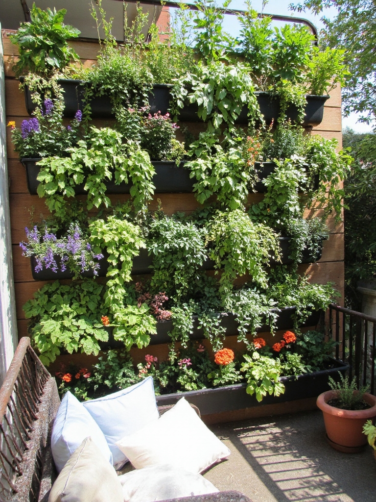 jardinage vertical avec des jardinières murales