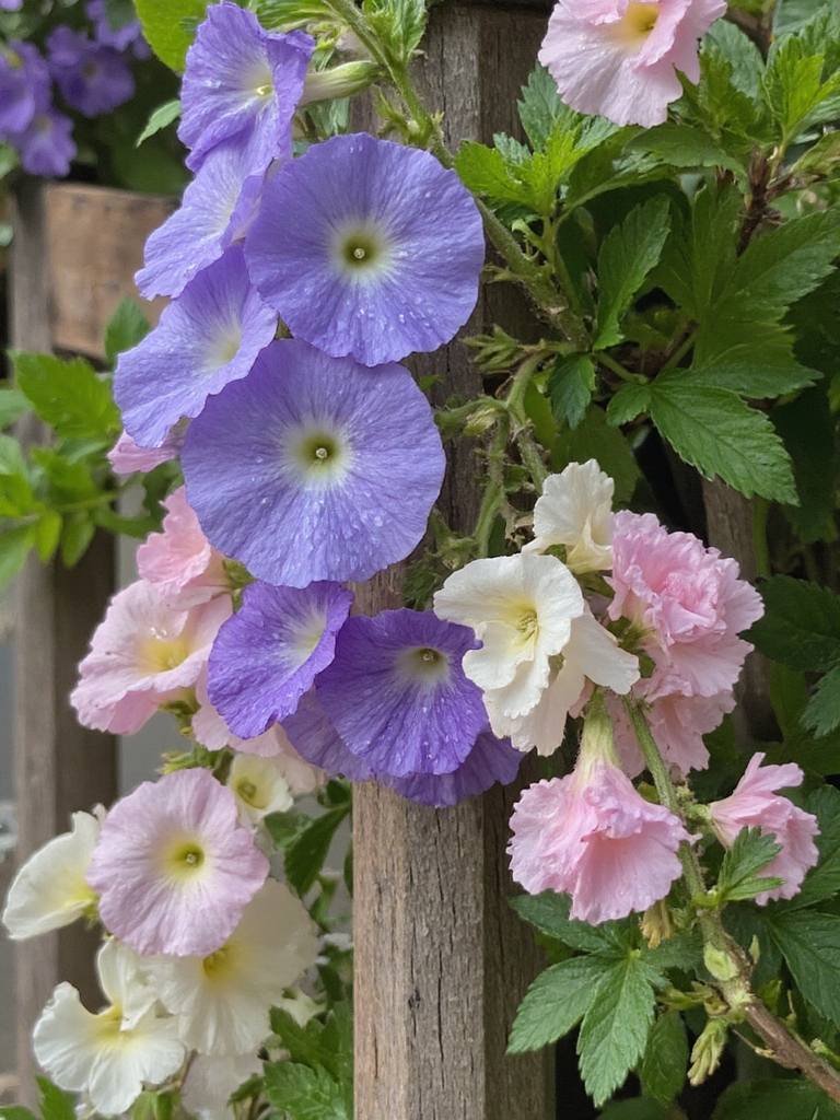 fleurs parfumées vives sur le porche
