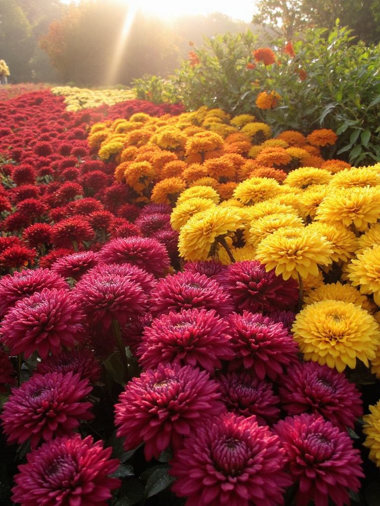 Les fleurs vibrantes de chrysanthème d'automne