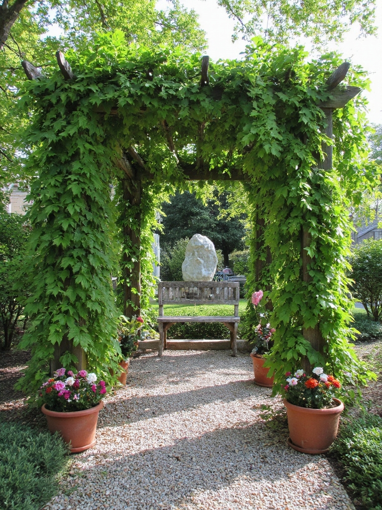 pergola charmante avec des vignes