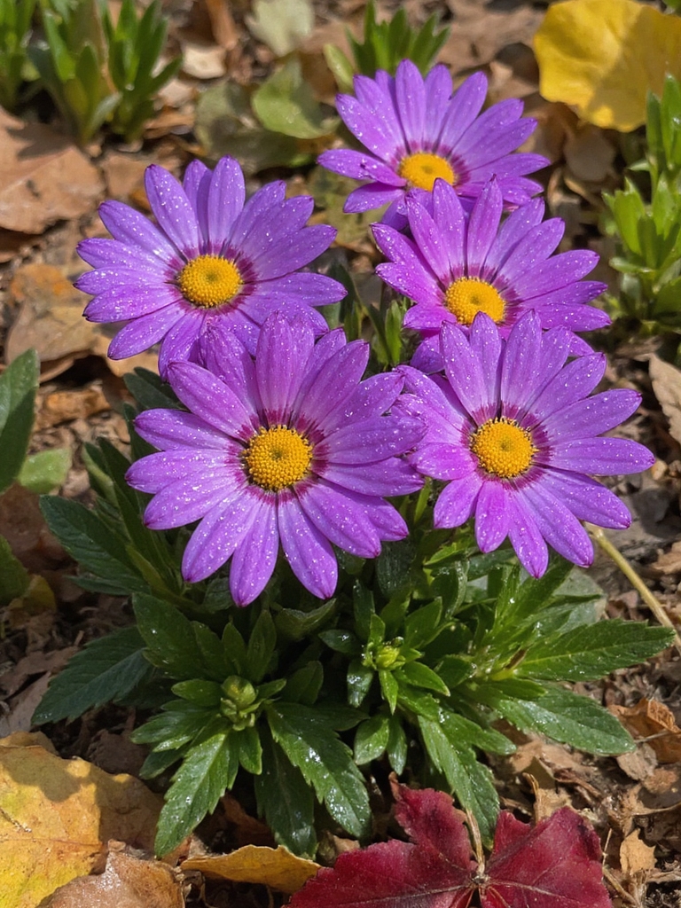 fleurs de jardin colorées d'automne