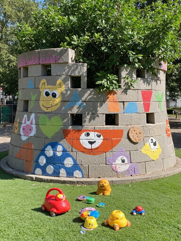 séparateur de jeu en béton créatif