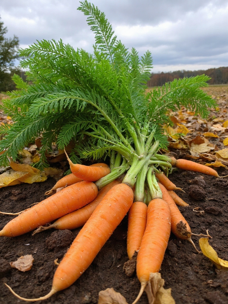 des carottes fraîches et croquantes poussent