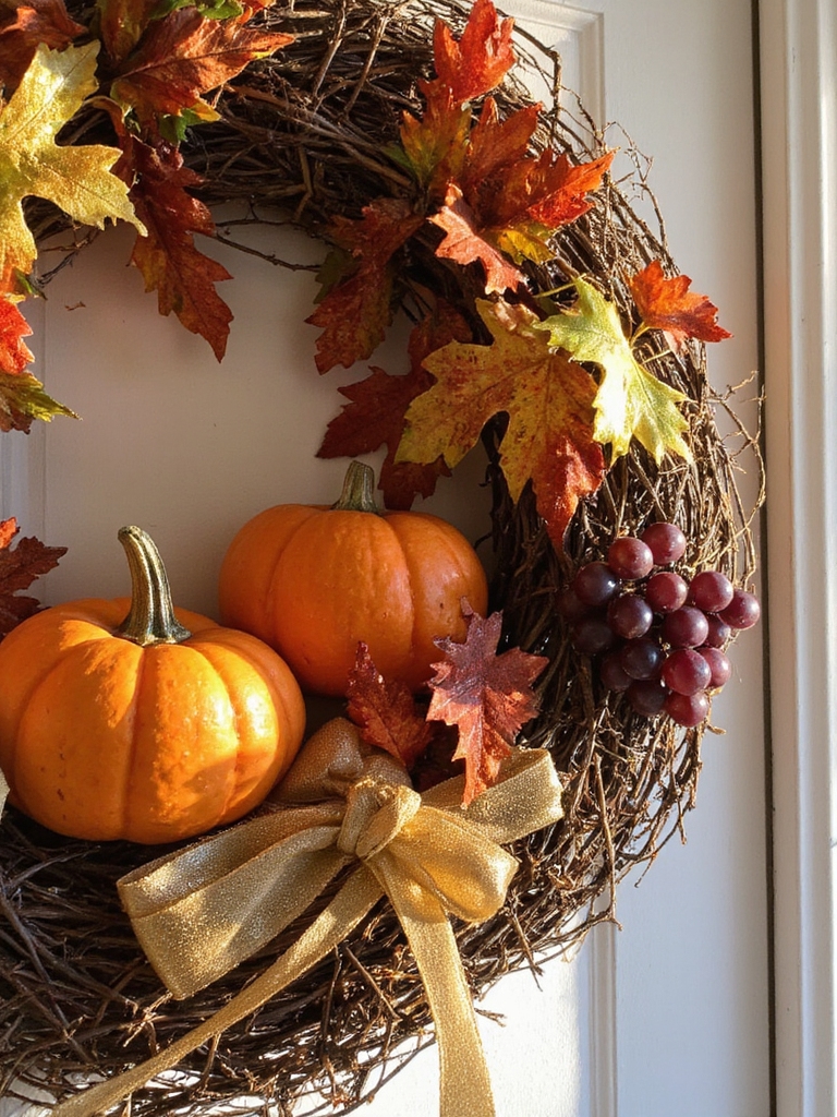 couronne en vignes sur le thème de la récolte