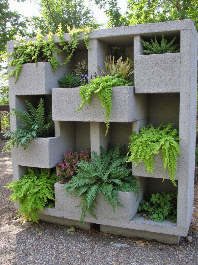 étagères de béton intégrées