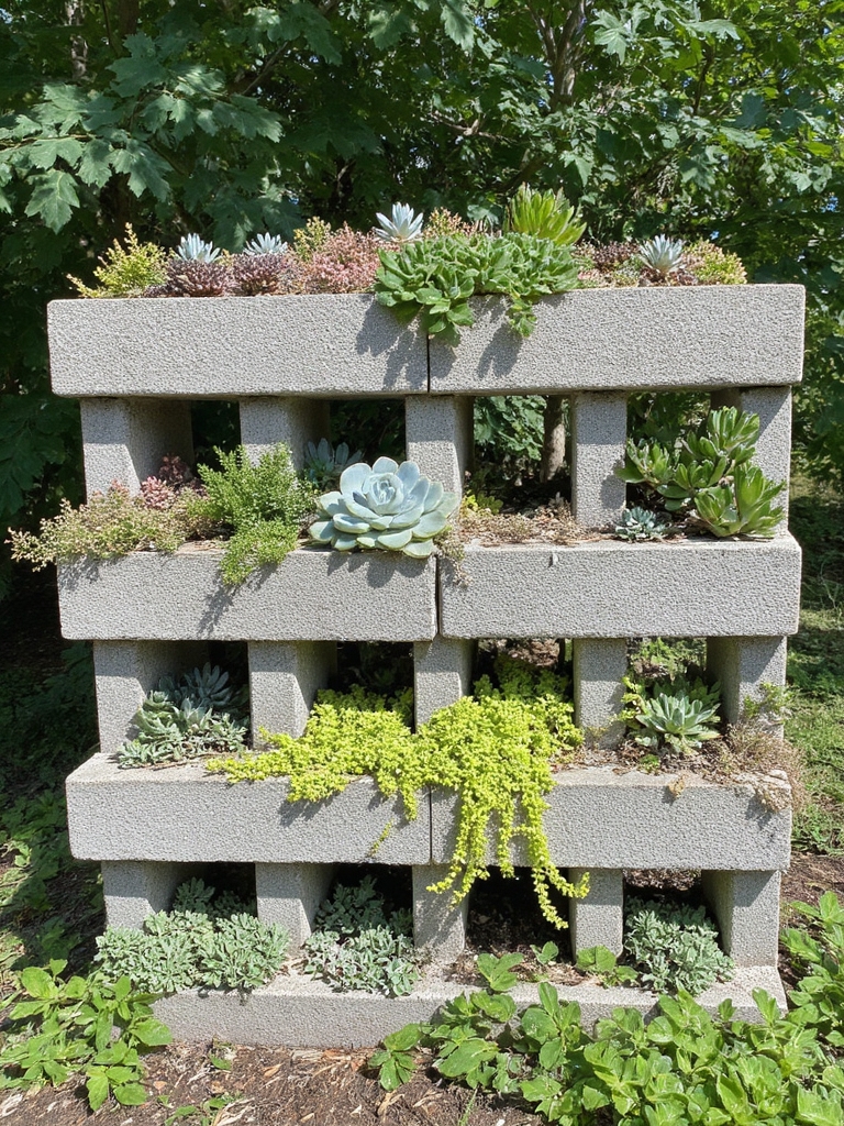 projet d'affichage de succulentes verticales