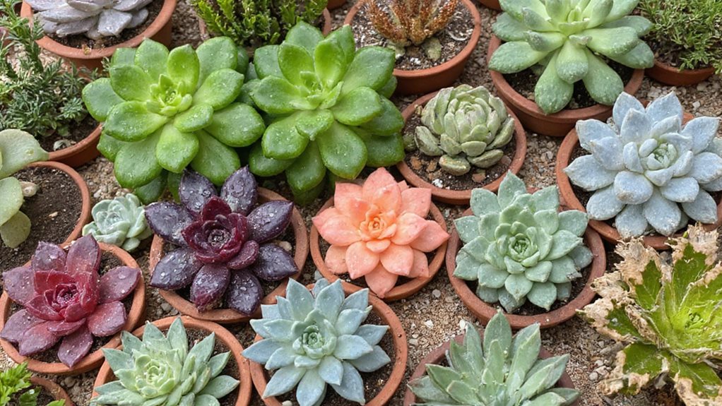 compositions de belles plantes succulentes