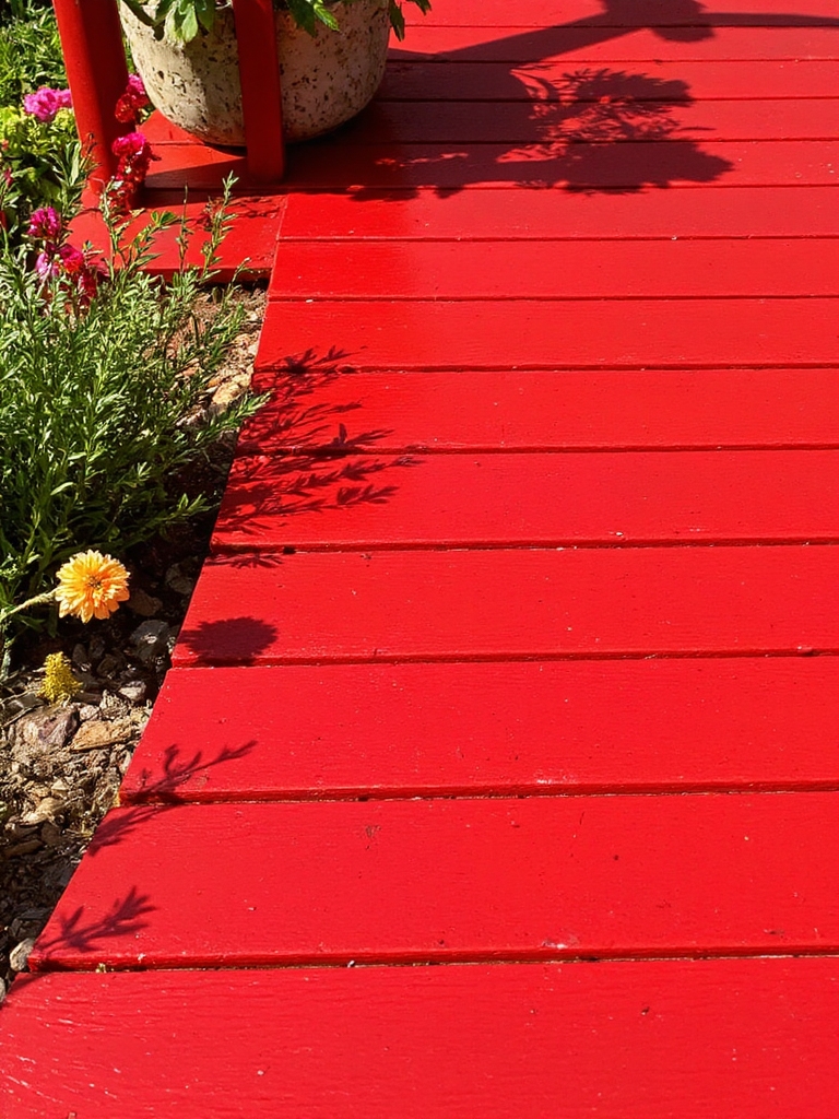 transformation de terrasse rouge en bold