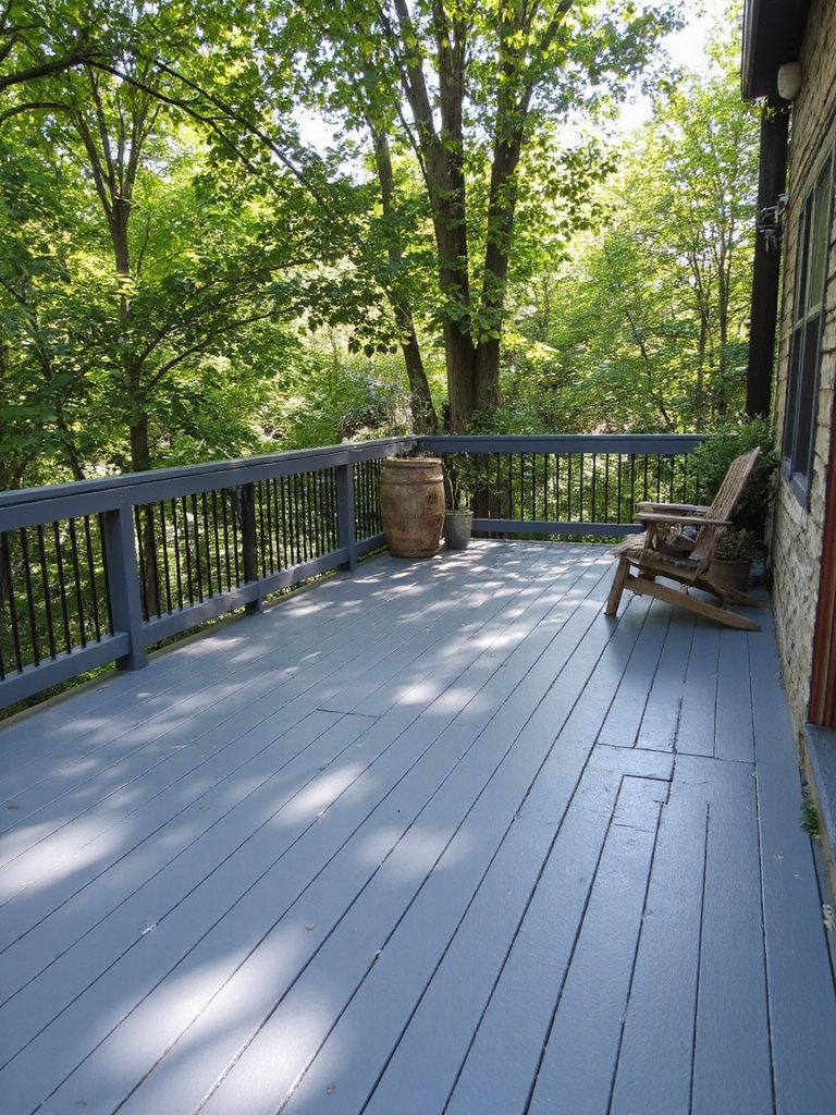 terrasse bleu ardoise calme