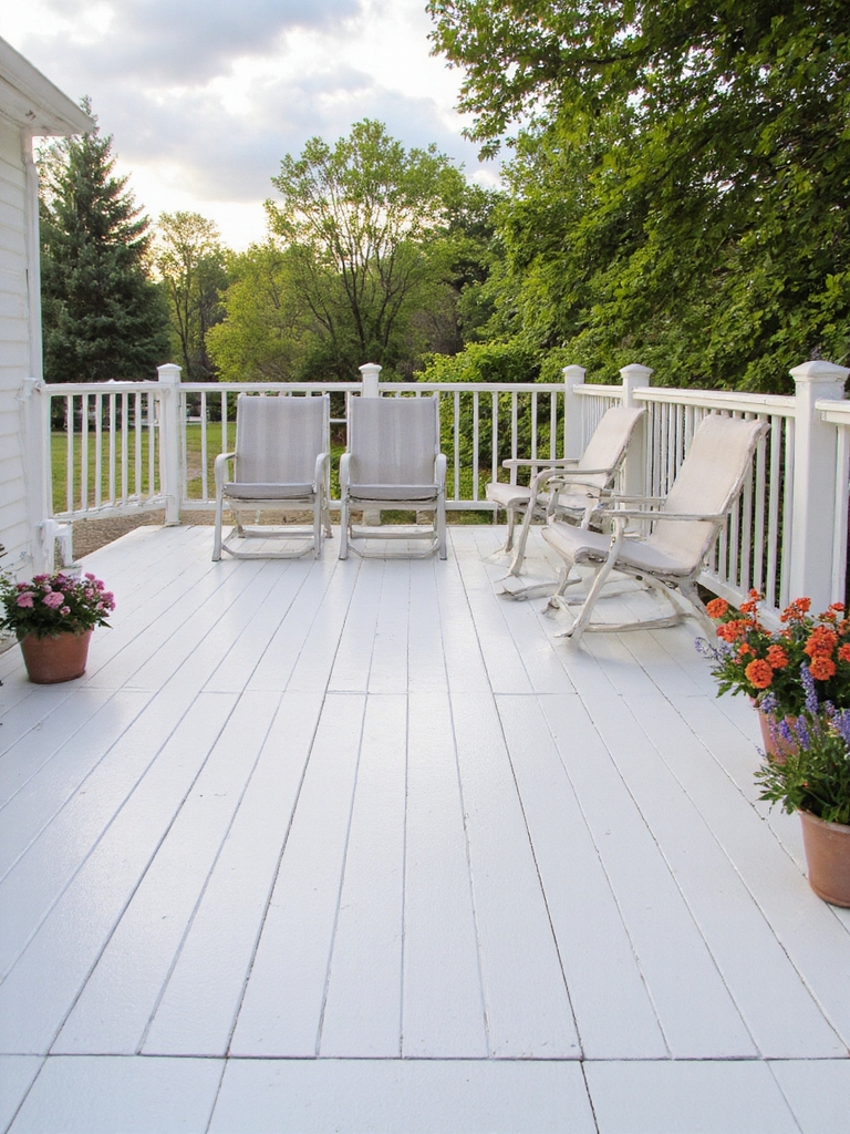 attrait classique de la terrasse blanche