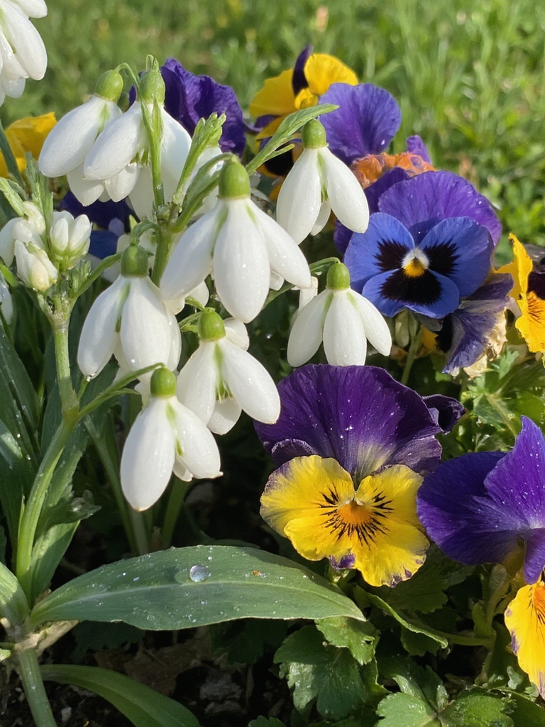 jardin coloré fleurs de printemps