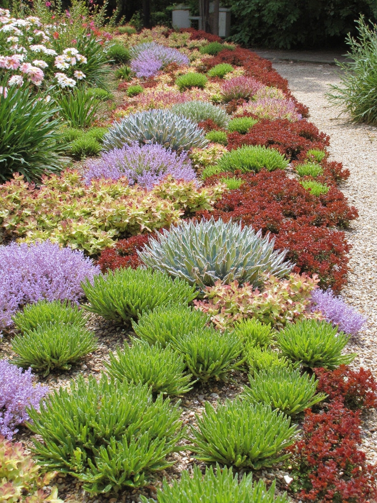 jardin de succulentes colorées arc-en-ciel