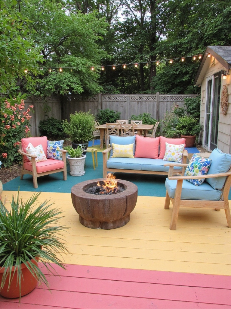 idées de peinture colorée pour terrasse