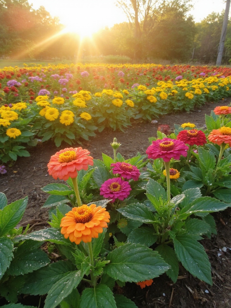 arrosage profond pour les zinnias