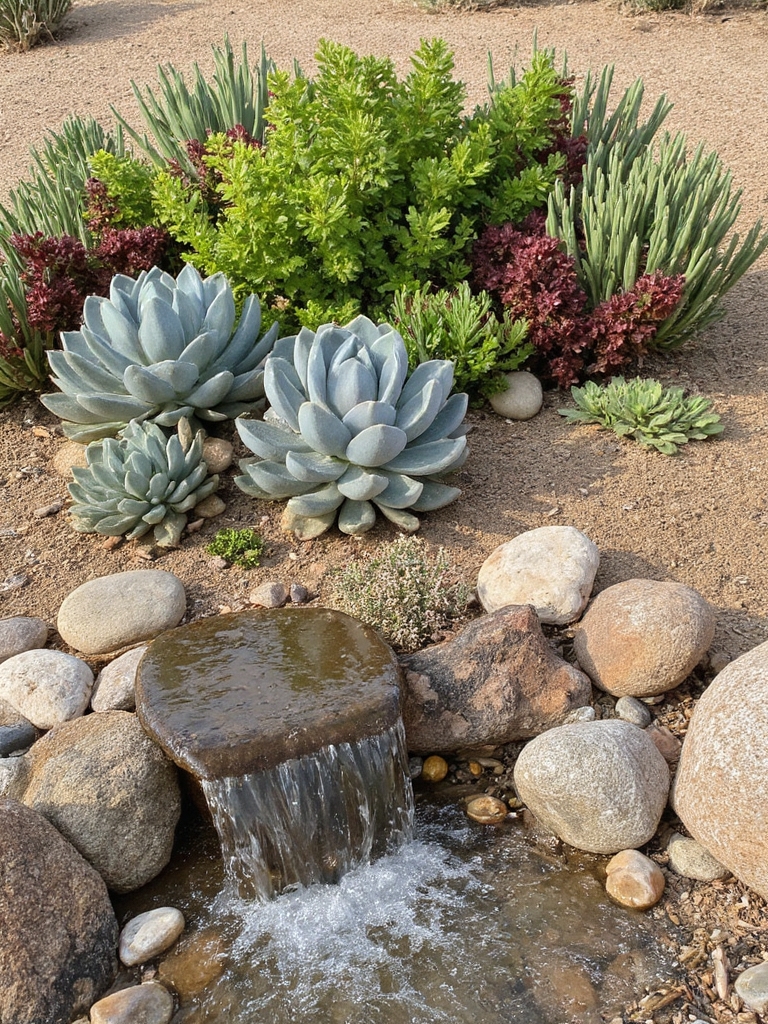 arrangement de succulentes d'oasis désertique