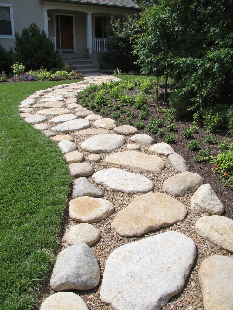 bords de jardin en galets élégants