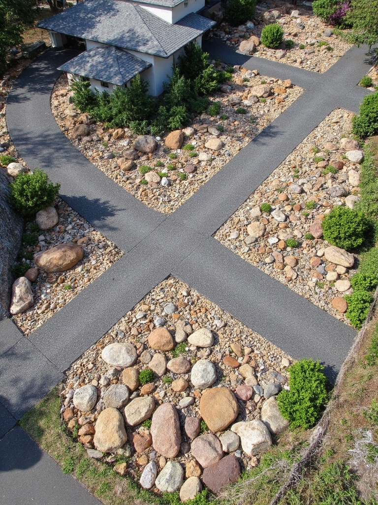 designs de jardin en pierre géométriques