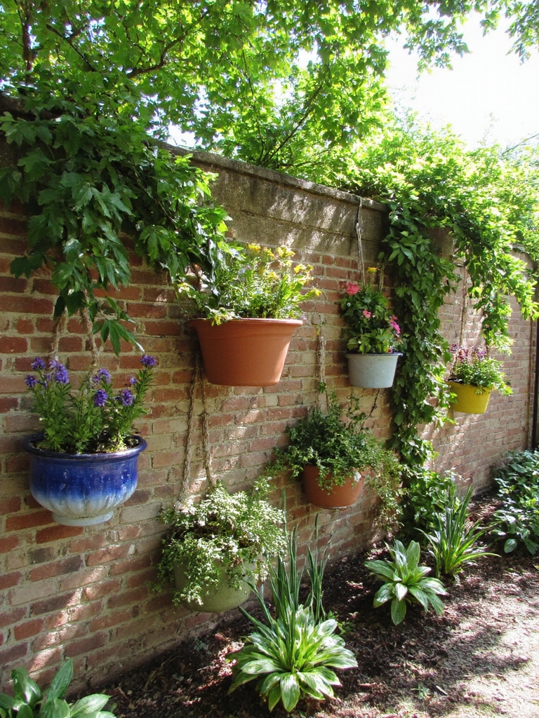 pots suspendus pour charme