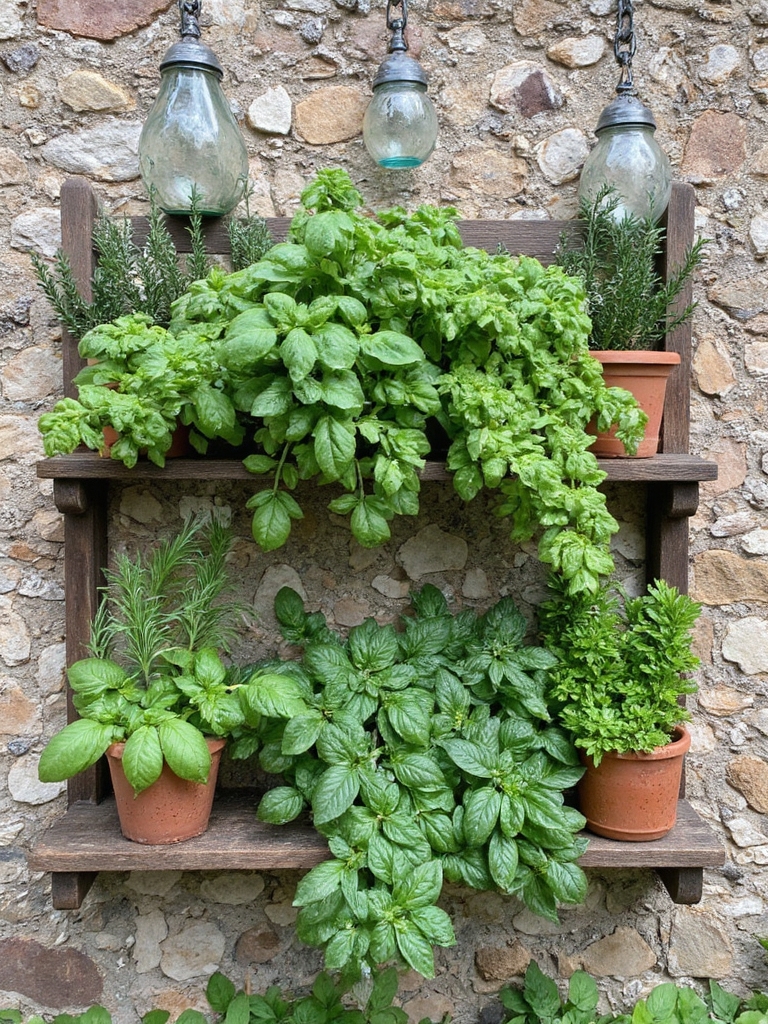 jardin d'herbes vertical mural
