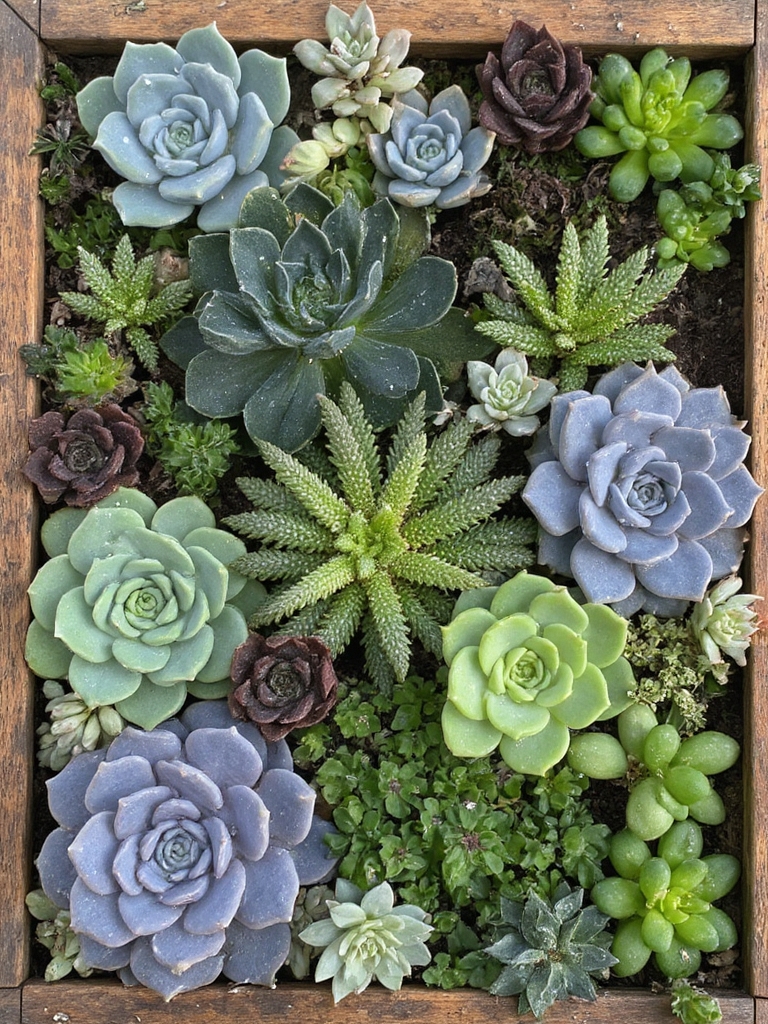 art vivant avec des succulentes