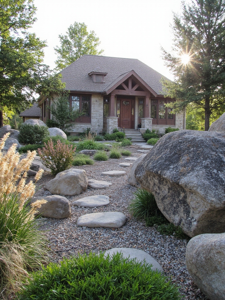 accents de jardin en roche naturelle