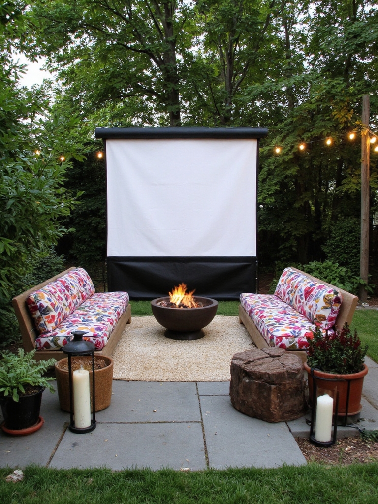 installation de cinéma en plein air