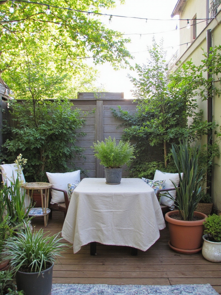 Les plantes en pot améliorent les patios