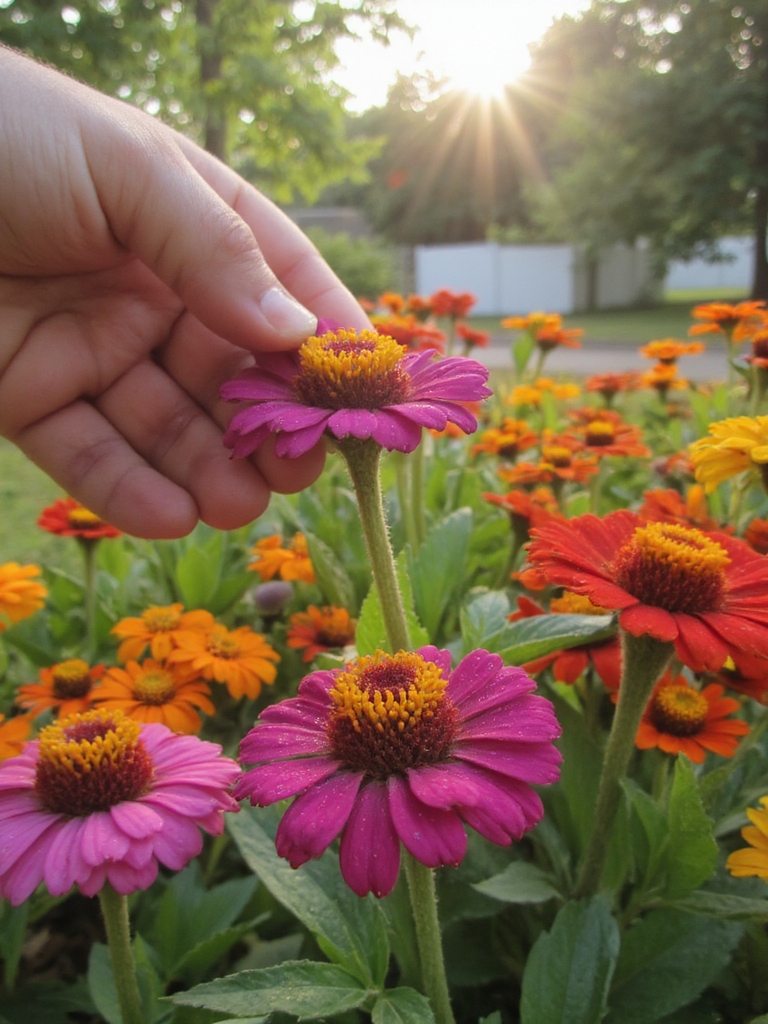 La taille des zinnias favorise la croissance