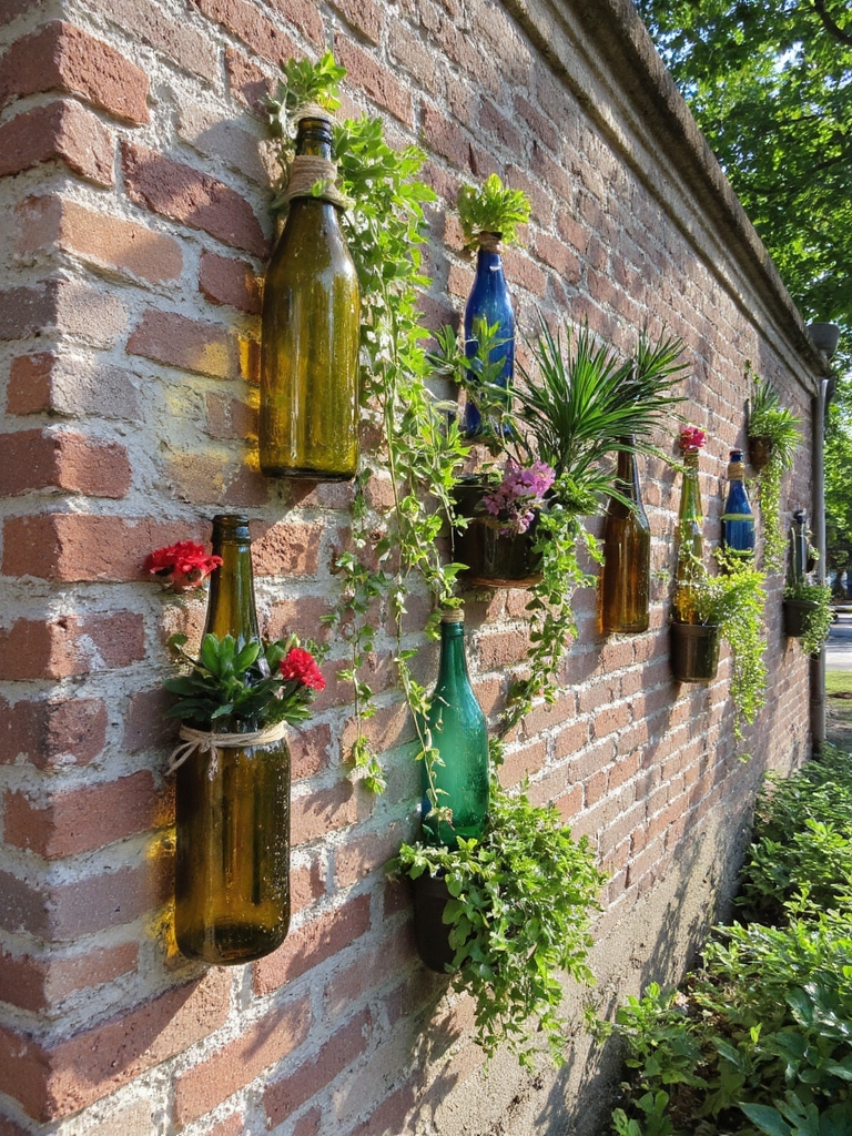 pots de fleurs en bouteille recyclée
