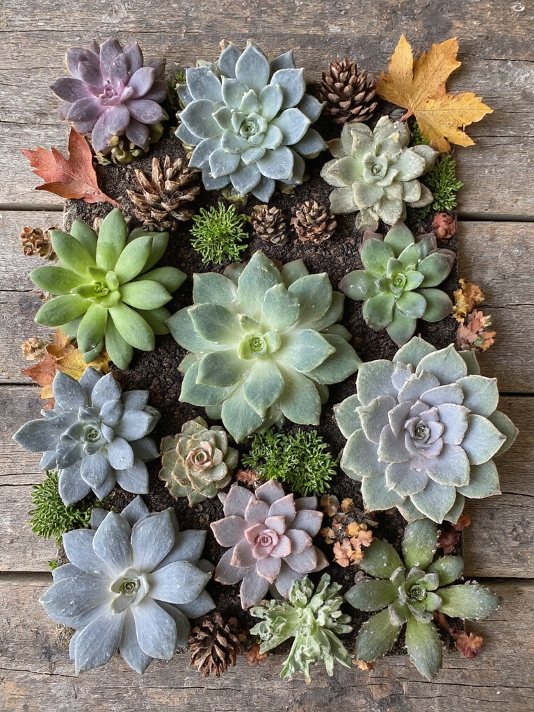 idées de décoration saisonnière avec des succulentes
