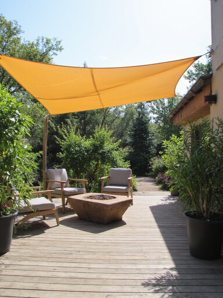 voile d'ombrage pour la détente