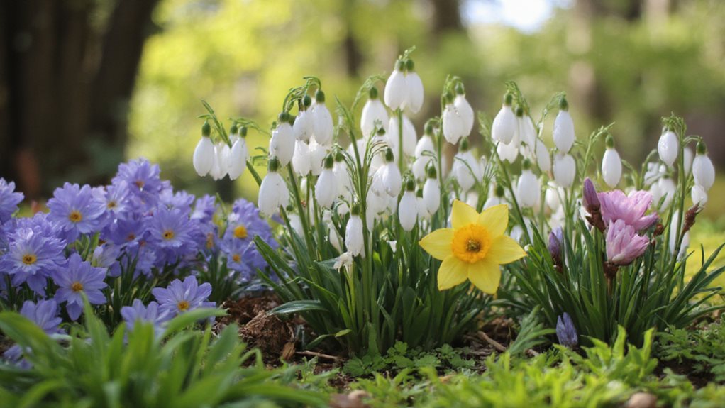 idées de combinaisons de plantes de perce-neige
