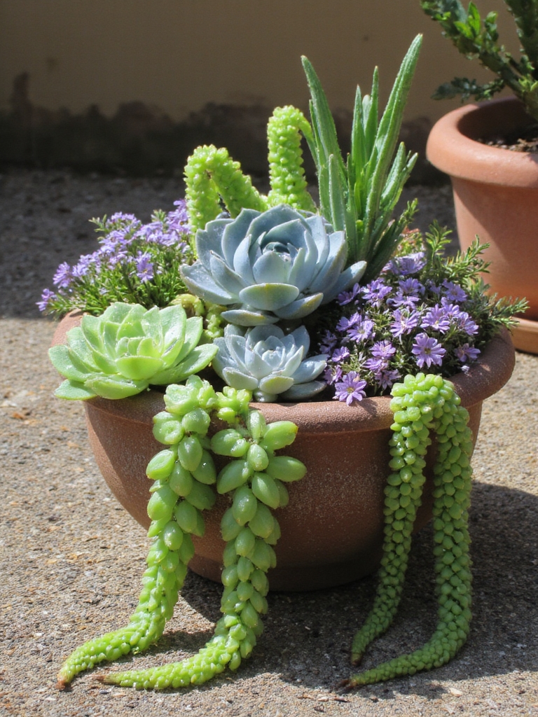 centre de table de jardin de succulentes