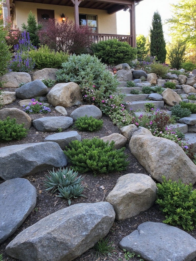 jardin de rocaille en terrasses beauté