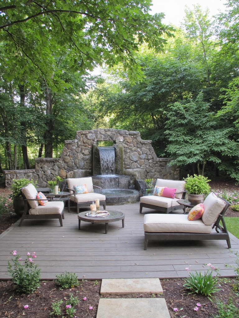 fontaine d'eau tranquille oasis