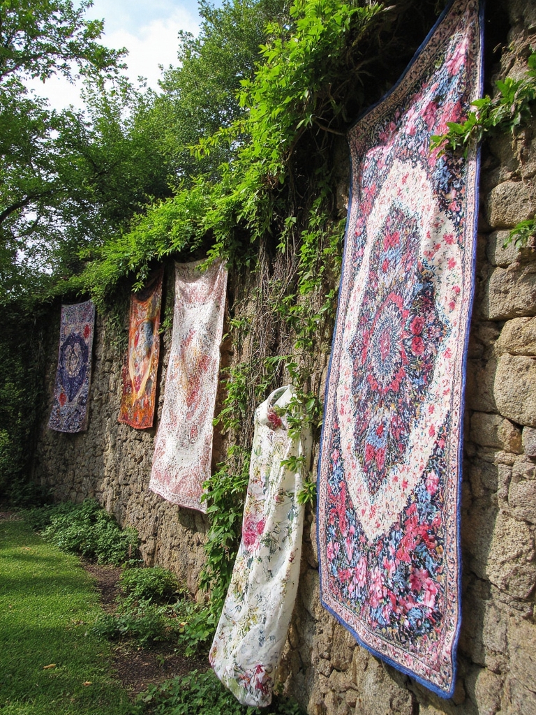 tissu vibrant décoration de jardin