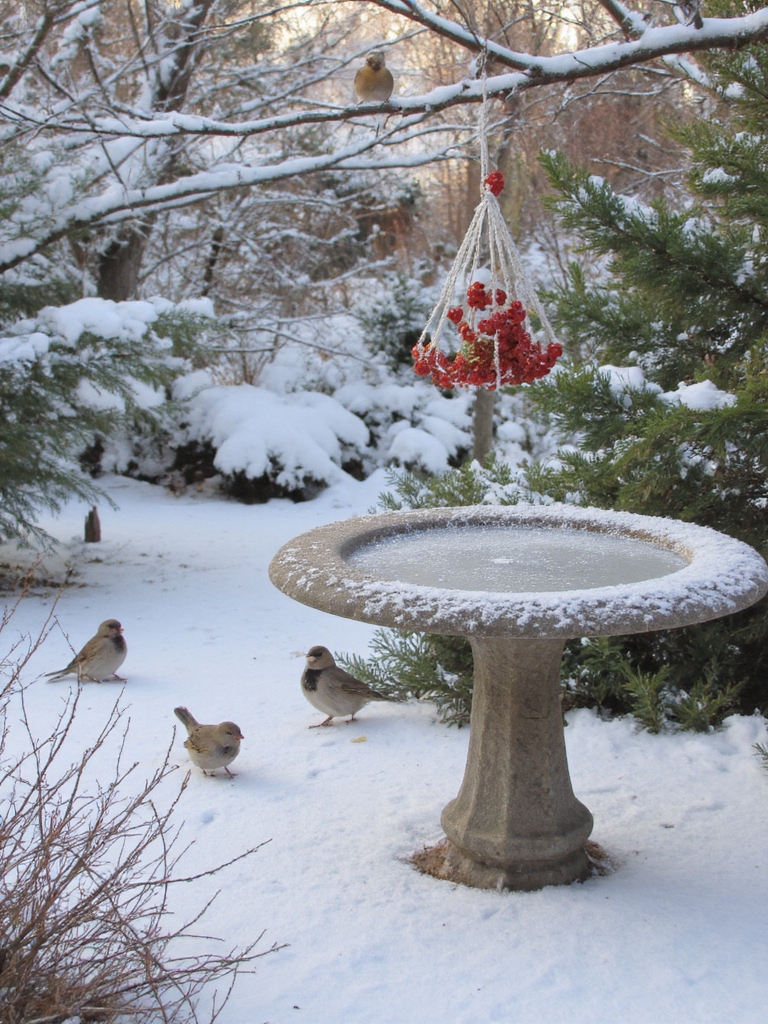 station d'alimentation pour les oiseaux en hiver